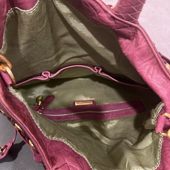 Isabella Fiore Burgundy Tote with Brass Accents - Picture 10 of 16